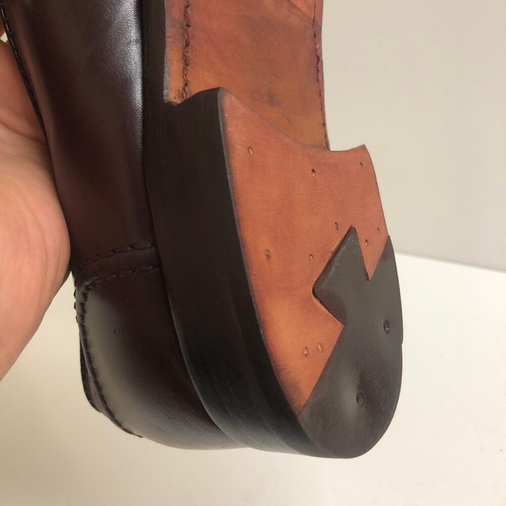 FULLY RESOLED Alden 683 Penny Loafer Full Strap Burgundy Calf MiUSA 11.5 Narrow - Picture 14 of 15